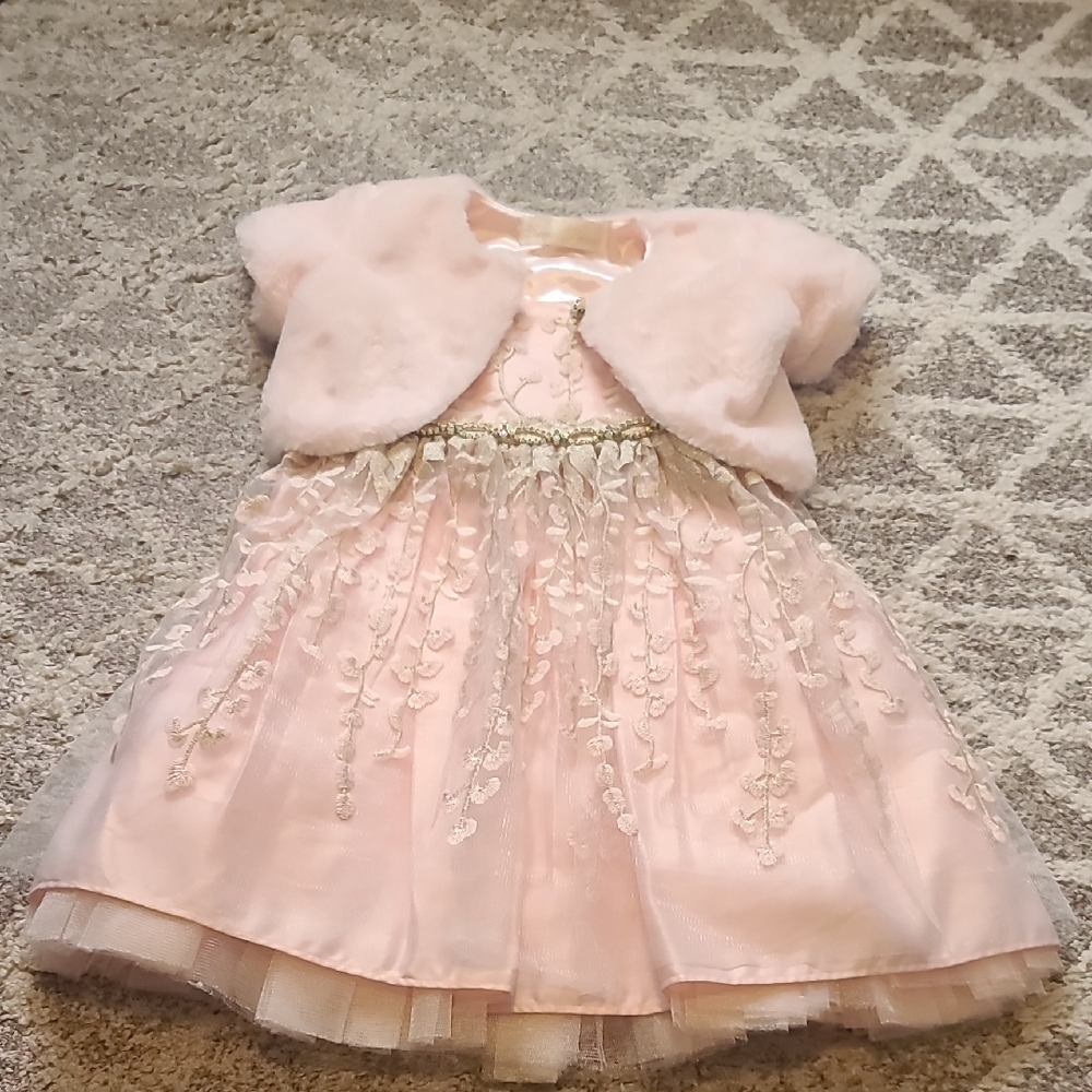 2 for $75 - American Princess Girls 4 Pink & Gold Dress with Pink Bolero Jacket